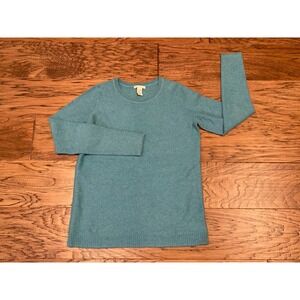 White + Warren 100% Cashmere Sweater Blue Crew Neck Pullover Women's Size S